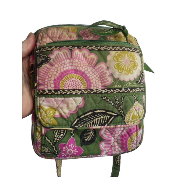 Vera Bradley Handbags - Vera Bradley Mini Hipster Olivia Pink Crossbody bag Green and Pink